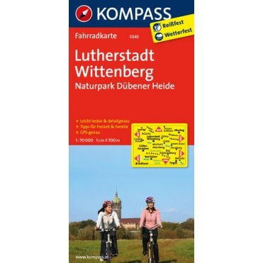 Lutherstadt Wittenberg, Naturpark Dubener Heide | Kompass cycling map 3045