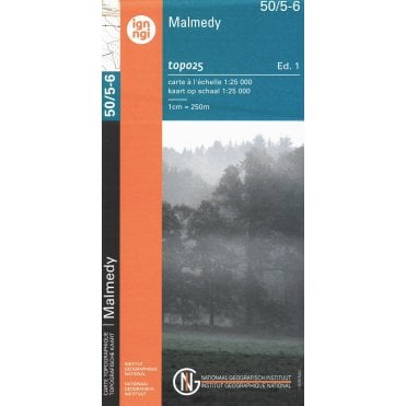 Malmedy - Belgium IGN Topo map 50/5-6