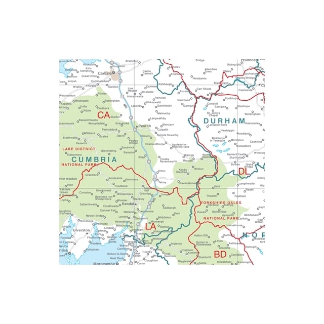Uk Laminated Postcode District Map