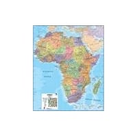 Africa Laminated Wall Map With Metallic Hanging Strips 1:8 Million