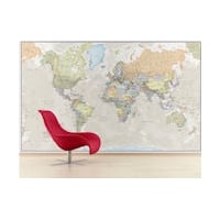Giant World Mural Map - Classic Ocean