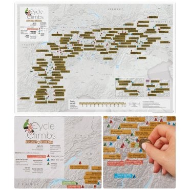 Scratch Off Alpine Cycle Climbs Wall Map