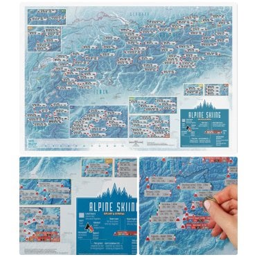 Scratch Off Alpine Skiing Resorts Wall Map