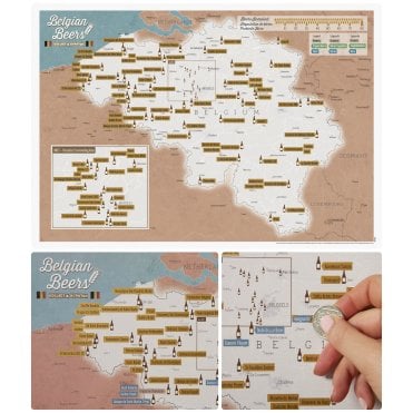 Scratch Off Belgian Beer Wall Map