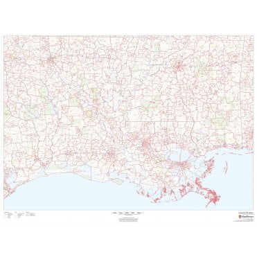 Louisiana ZIP Code Map