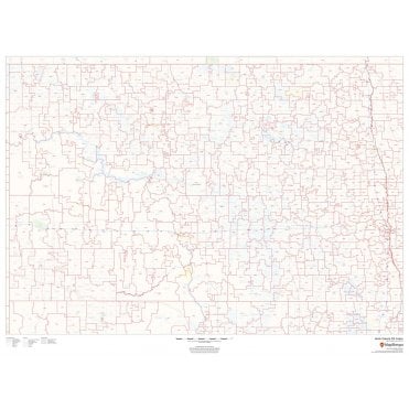 North Dakota ZIP Code Map