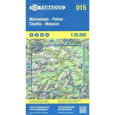 Marmolada / Pelmo / Civetta / Moiazza | Tabacco, map 015