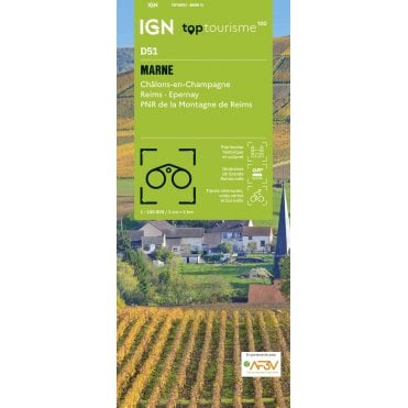 Marne Châlons-en-Champagne Reims Epernay - IGN TOP100 map D51