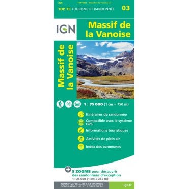 Massif de la Vanoise - IGN TOP75, map 75003