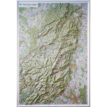 Massif des Vosges 3D relief Wall map