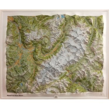 Massif Mont-Blanc 3D Relief Wall map