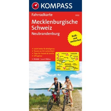 Mecklenburg Switzerland, Neubrandenburg | Kompass cycling map 3022