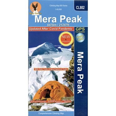 Mera Peak Climbing map. Nepa Map CL802