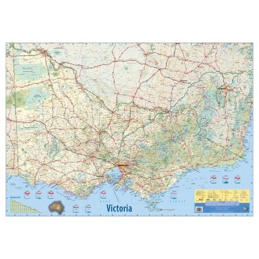 Victoria  and Southern New South Wales Wall Map