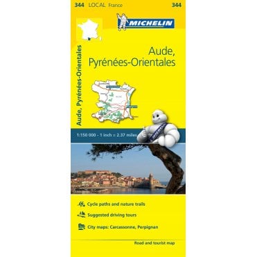 Michelin Local Maps of France 344: Aude Pyrenees-Orientales