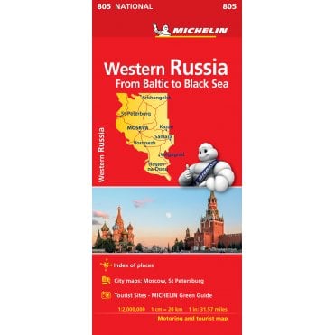 Michelin National Map 805: Western Russia