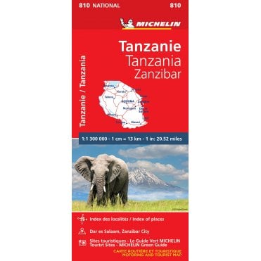 Michelin National Map 810: Tanzania & Zanzibar