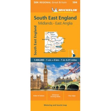 Michelin Regional Road Map 504: South East Midlands & East Anglia
