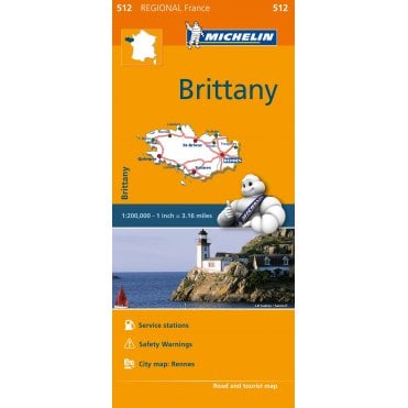 Michelin Regional Road Map 512: Brittany (Bretagne)
