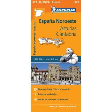 Michelin Regional Road Map 572: Asturias Cantabria Spain Northwest