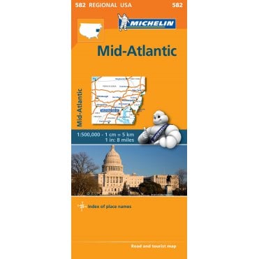 Michelin Regional Road Map 582: USA Mid-Atlantic Allegheny Highlands