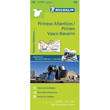 Michelin Spain Zoom Map 144: Pirineos Atlanticos Pirineo Vasco-Navarro