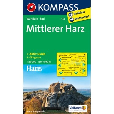 Middle Harz | Kompass hiking map 452