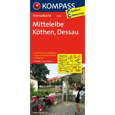 Mittelelbe, Kothen, Dessau | Kompass cycling map 3044