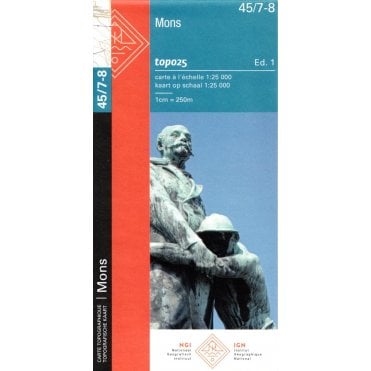 Mons - Belgium IGN Topo map 45/7-8