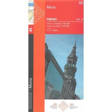 Mons - Belgium IGN Topo map 45
