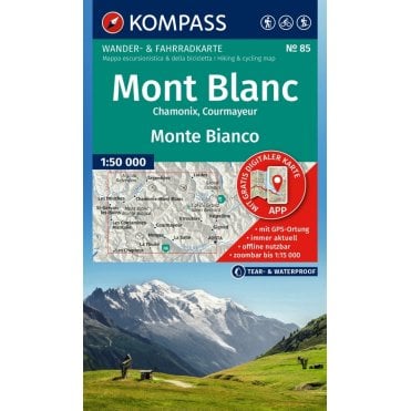 Mont Blanc, Monte Bianco | Kompass hiking map 85