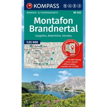 Montafon, Gargellen, Bielerhohe, Silvretta | Kompass hiking map 032