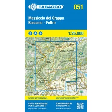 Monte Grappa / Bassano / Feltre | Tabacco, map 051