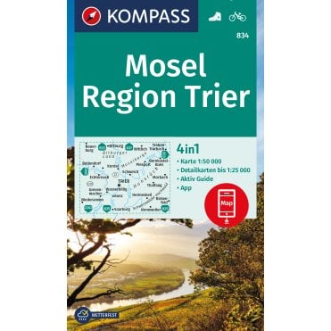 Mosel Trier Region | Kompass hiking map 834