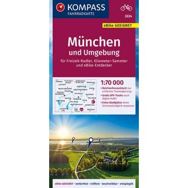 Munich and surrounding area | Kompass cycling map 3334