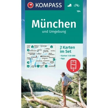 Munich Area (2 map set) | Kompass hiking map 184