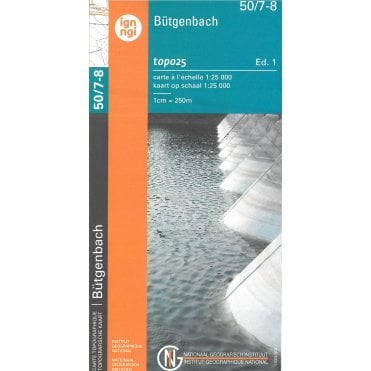 Butgenbach - Bullingen - Belgium IGN Topo map 50/7-8