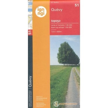 Quevy - Belgium IGN Topo map 51