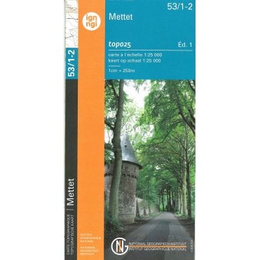 Biesme - Mettet - Belgium IGN Topo map 53/1-2