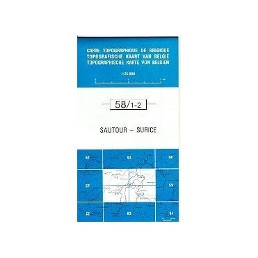 Sautour - Surice - Belgium IGN Topo map 58/1-2