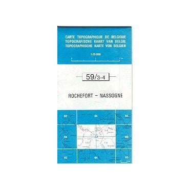 Rochefort - Nassogne - Belgium IGN Topo map 59/3-4