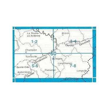 Bertogne - Longvilly - Belgium IGN Topo map 60/7-8