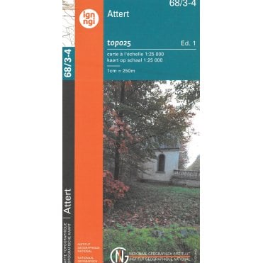 Nobressart - Attert - Belgium IGN Topo map 68/3-4