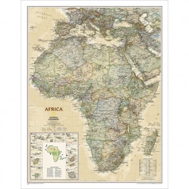 Africa Political Antique Style 'Executive' Wall Map (24 x 30.75 inches)