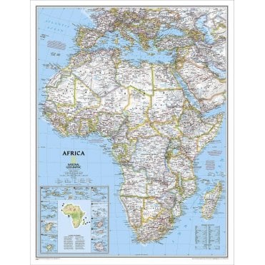 Africa Political Enlarged Wall Map - Laminated (35.75 x 46.25 inches)