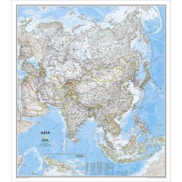 Asia Political Wall Map - (33.25 x 38 inches)