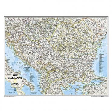 The Balkans Political Wall Map (30.25 x 23.5 inches)