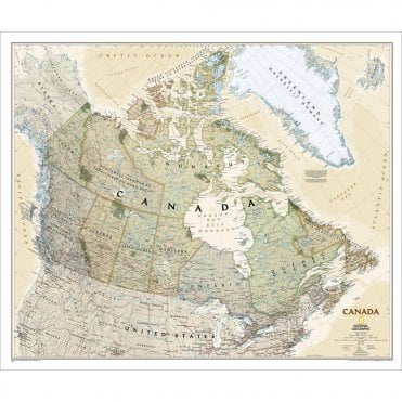 Canada Political Antique Style 'Executive' Wall Map (38 x 32 inches)