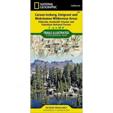 Carson-Iceberg, Emigrant, and Mokelumne Wilderness Areas (Eldorado, Humboldt-Toiyabe, and Stanislaus National Forests) Trail Map - Nat Geo 807