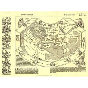 Chronicon Nurembergense 1493 Map - Published 1893